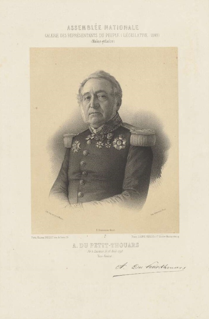 Portrait de A. Du Petit-Thouars par A. Maurin en 1849